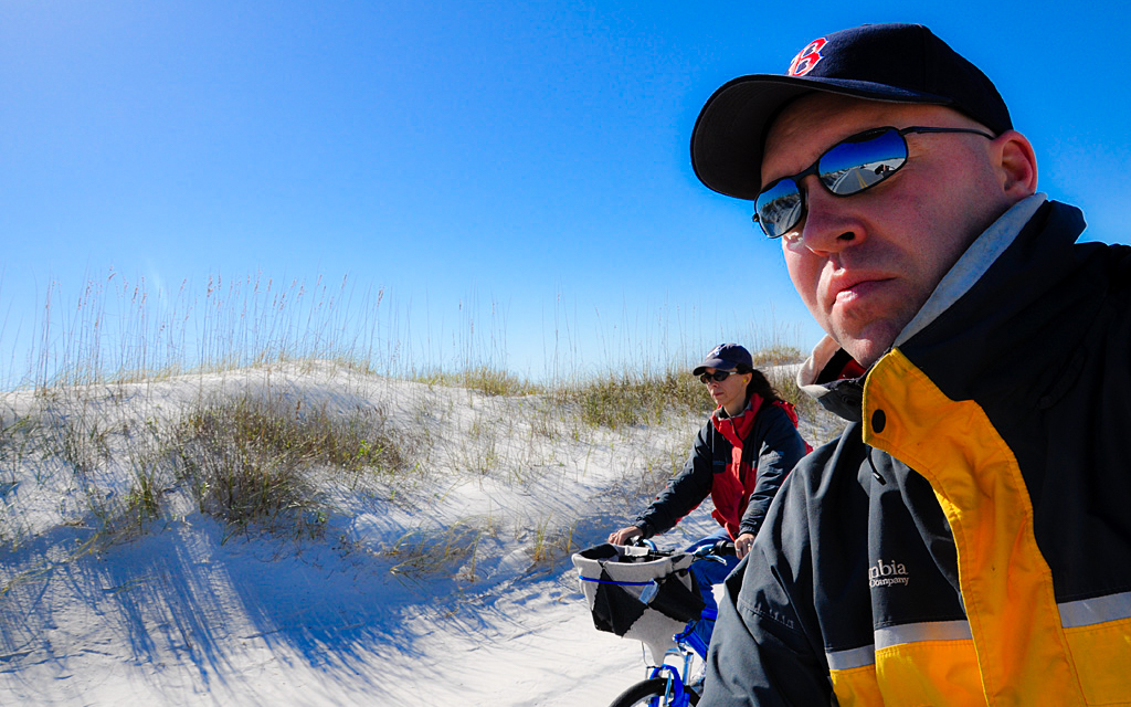 Scott and Deborah Cycling on the Gulf Coast